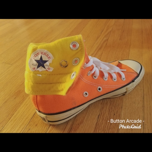 Vintage 80s orange extra high Converse. Men's 3. - Picture 5 of 8